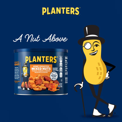 미국직구 플랜터스 Honey Roasted Mixed Nuts, Party Snacks, Plant Based Protein, 10 oz Steel Can