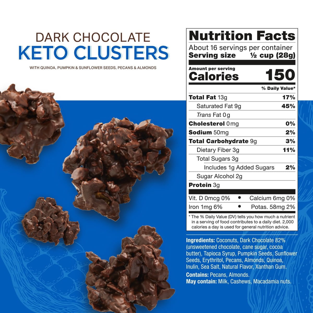 미국직구 Gourmet Gatherings 초콜릿 454g / Gourmet Gatherings Dark Chocolate Keto Cluster, 454g 2