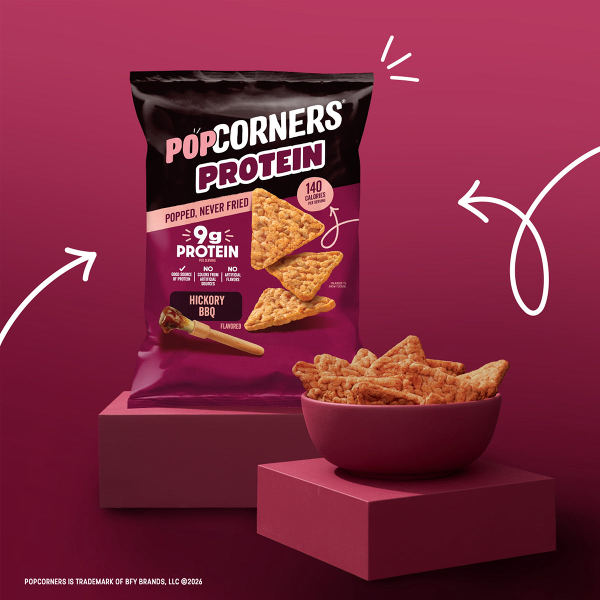 미국직구 PopCorners 142g 2팩 / PopCorners 9g Protein, No Artificial Colors, Hickory BBQ Popped  5