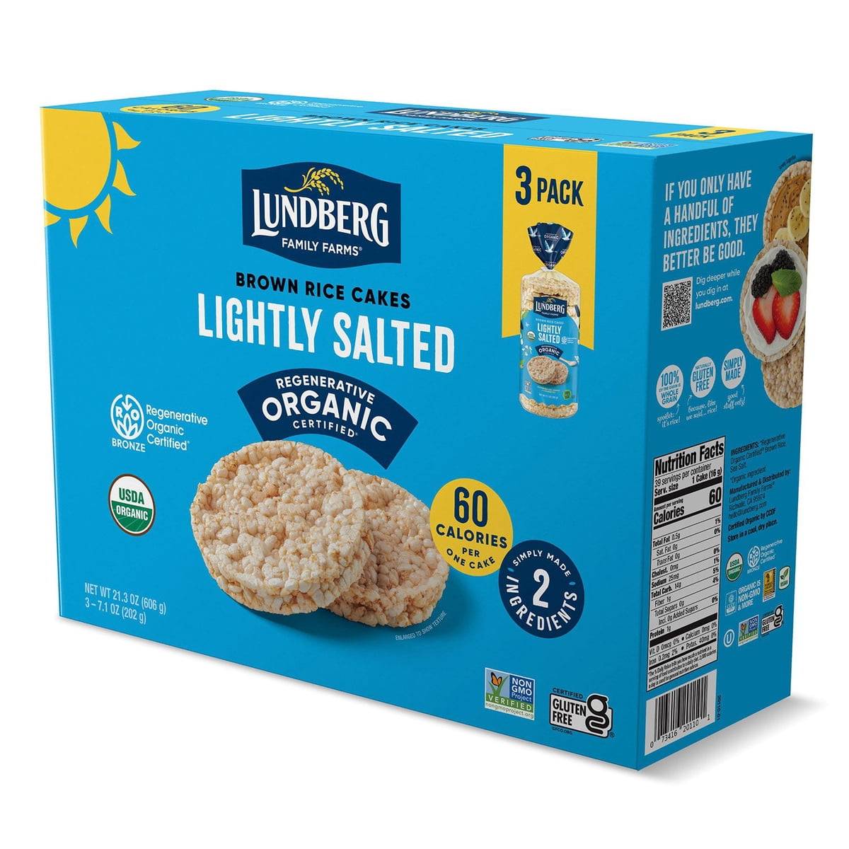 미국직구 Lundberg Family Farms 201g / Lundberg Family Farms Organic Lightly Salted Rice Cakes, 3