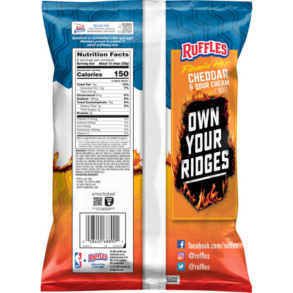 미국직구 러플스 Flamin' Hot Cheddar and Sour Cream Flavored Potato Snack Chips, 8 Ounce Bag