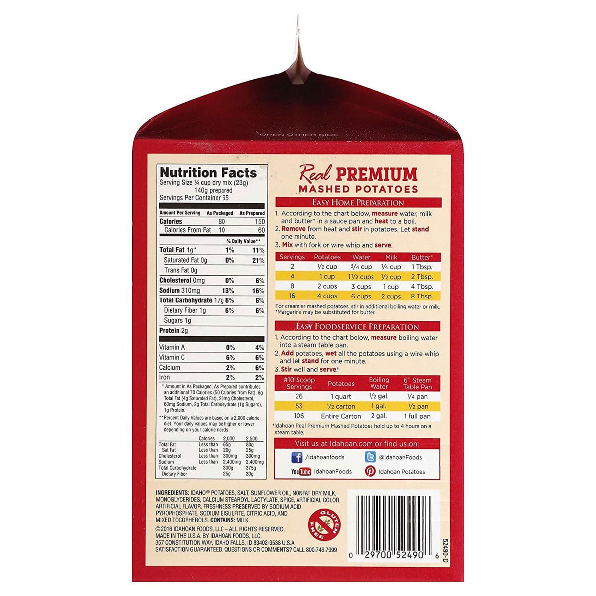 미국직구 Idahoan Real / Idahoan Real Premium Mashed Potatoes, 3.25 lbs. 6