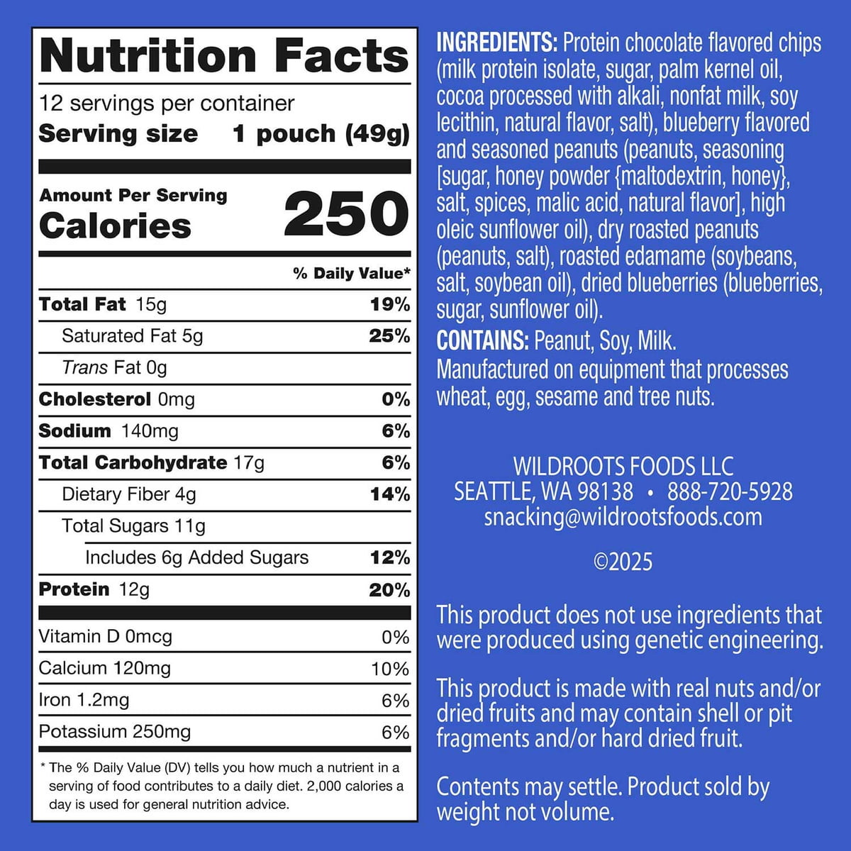 미국직구 WildRoots Chocolatey Blueberry 초콜릿 50g / WildRoots Chocolatey Blueberry Protein Singl 2