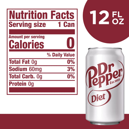 미국직구 닥터페퍼 Diet  Soda Pop, 12 fl oz, 24 Pack Cans