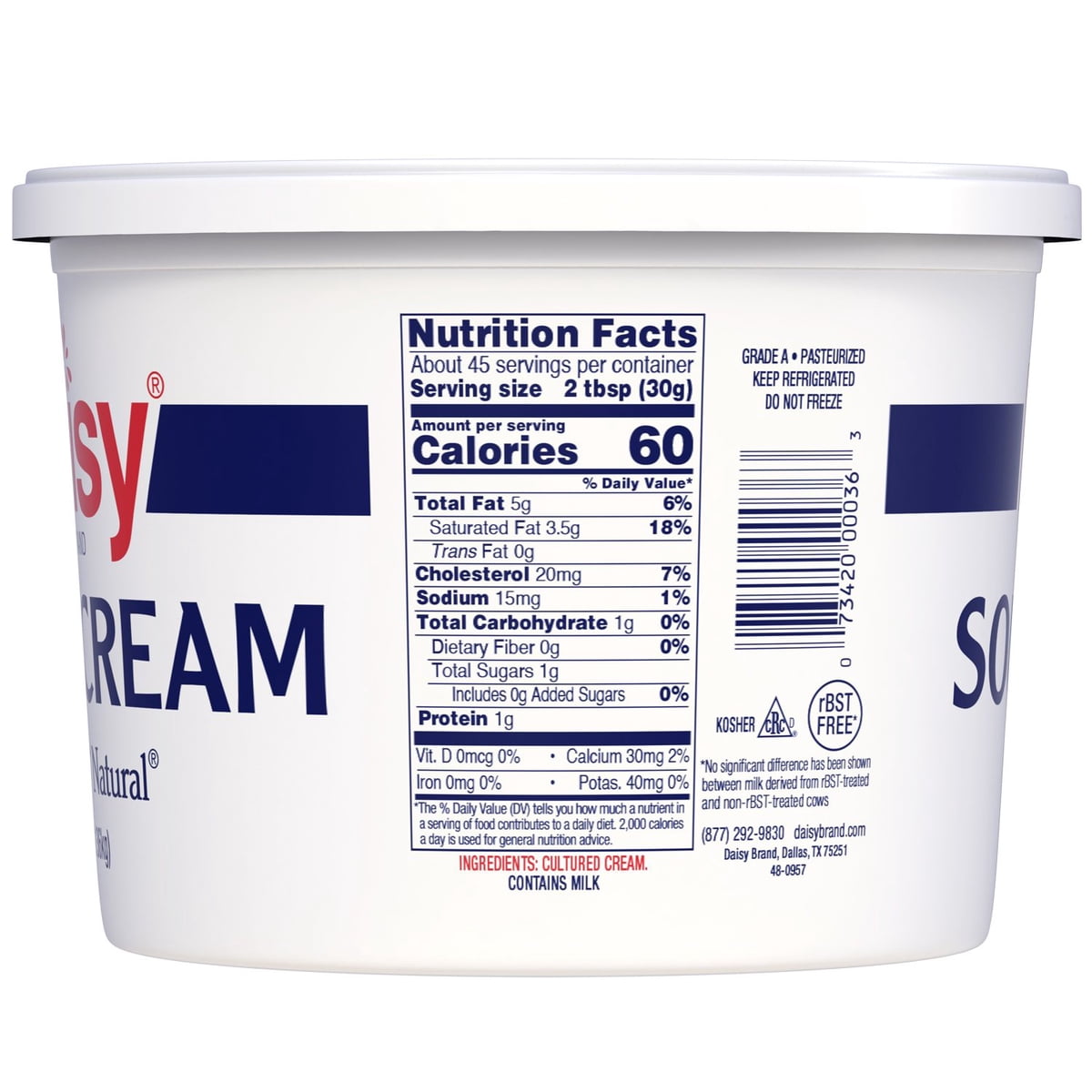 미국직구 Daisy Brand Pure 1.4L / Daisy Brand Pure and Natural Sour Cream, 1.4L 3