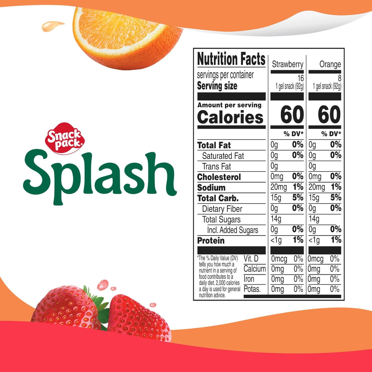 미국직구 Snack Pack Splash 92g / Snack Pack Splash Gels, Variety Pack, 92g, 24 pk. 2