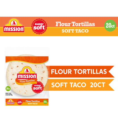 미국직구 미션 Super Soft Flour Tortillas, Soft Taco Size, 20 Count