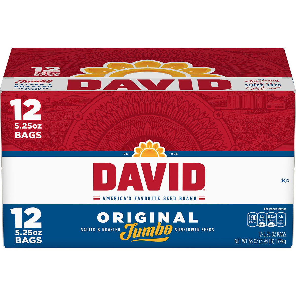 미국직구 David Jumbo Sunflower 149g / David Jumbo Sunflower Seeds, 149g, 12 pk. 1