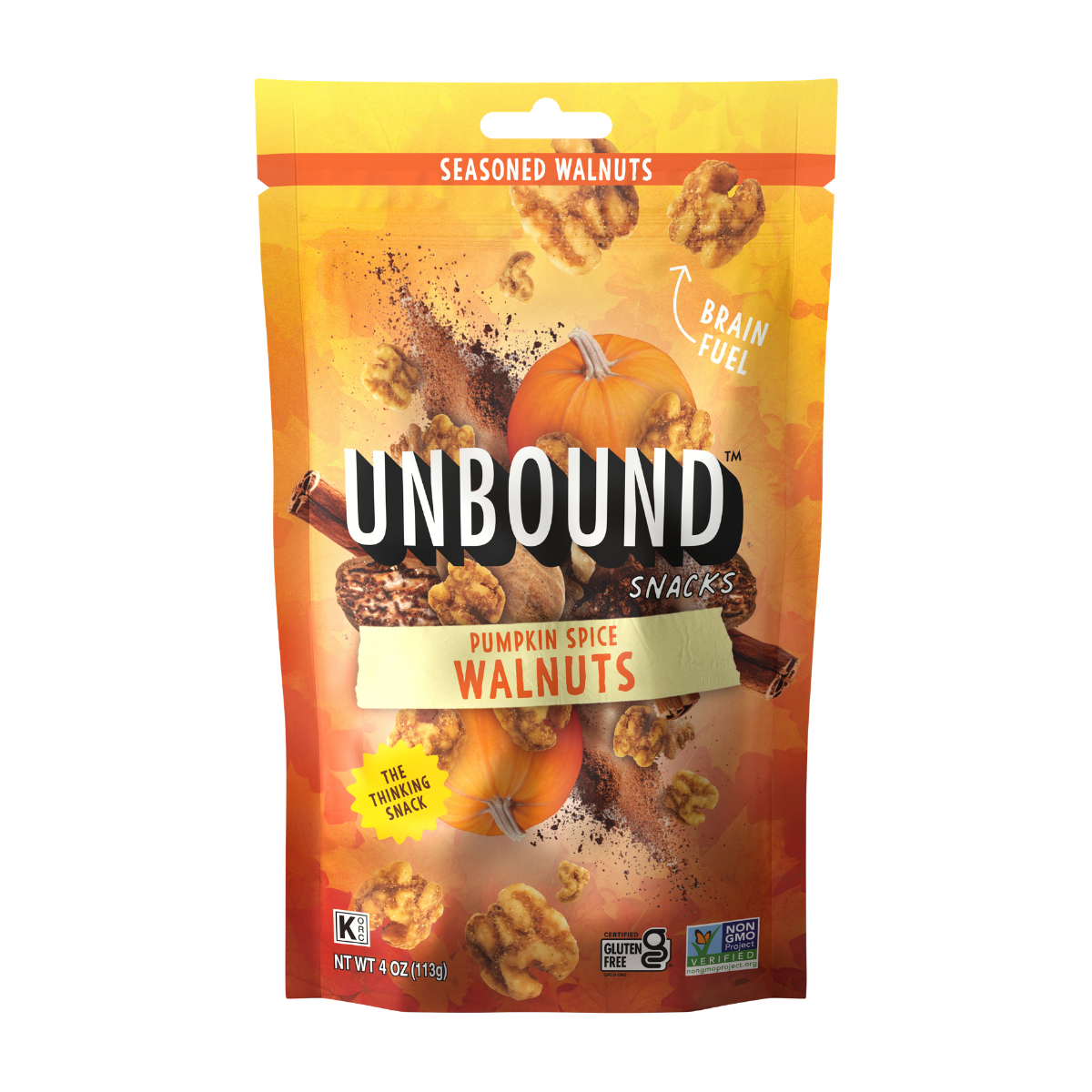 미국직구 Unbound Snacks Pumpkin 견과 113g 4팩 / Unbound Snacks Pumpkin Spice Walnuts, 113g (Pack  4