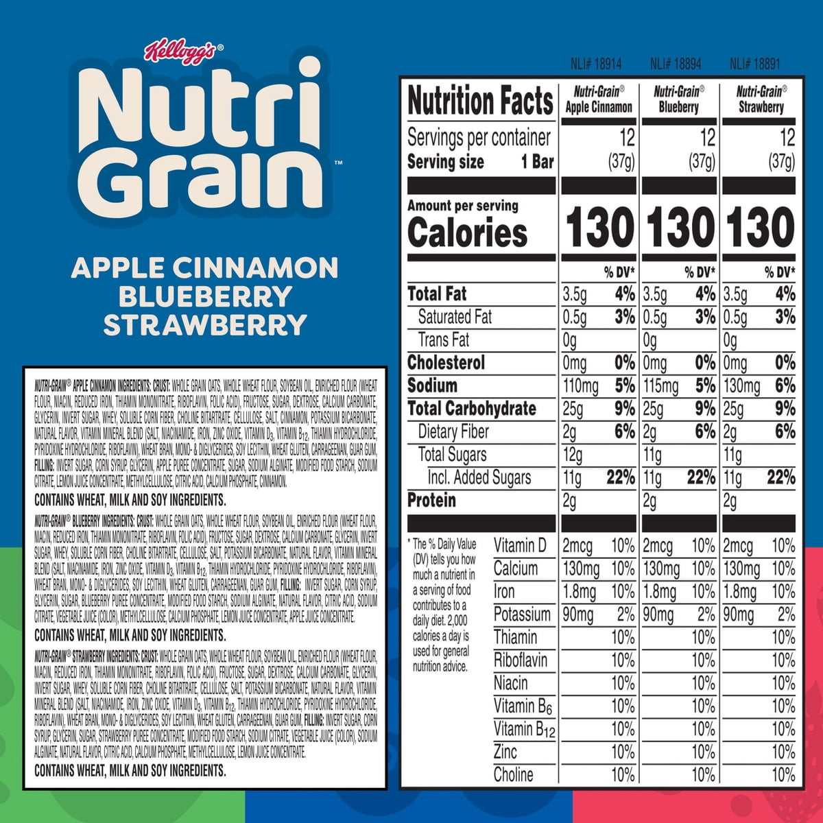 미국직구 Nutri-Grain Breakfast 37g / Nutri-Grain Breakfast Bars Variety Pack, 37g, 36 pk. 2