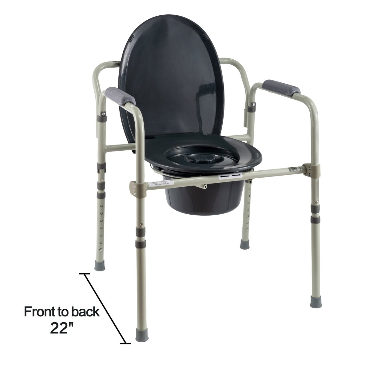미국직구 Equate Steel Foldable / Equate Steel Foldable 3-in-1 Bedside Commode Toilet, Gray – 4 2
