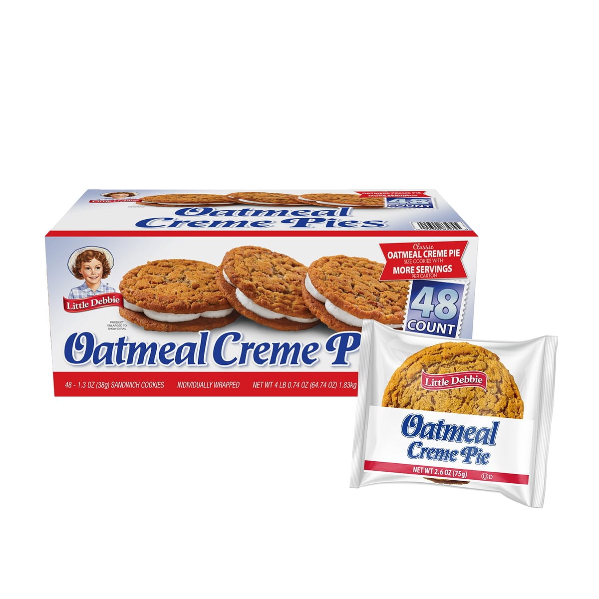 미국직구 Little Debbie Oatmeal 37g / Little Debbie Oatmeal Creme Pies, 37g, 48 pk. 2