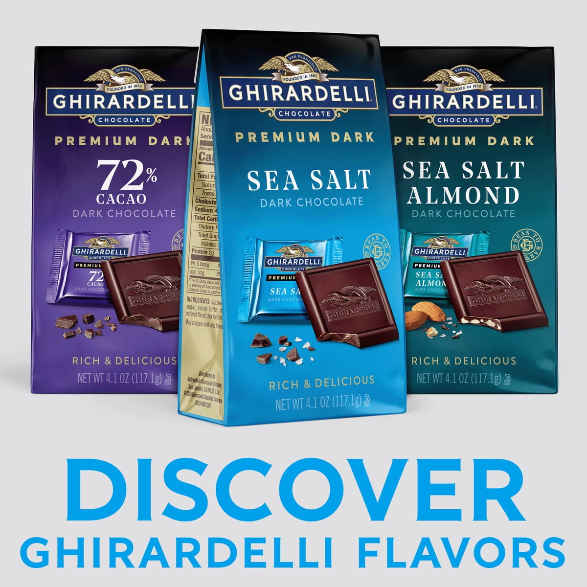 미국직구 GHIRARDELLI 초콜릿 116g / GHIRARDELLI PREMIUM DARK Sea Salt Dark Chocolate SQUARES, 116g 2