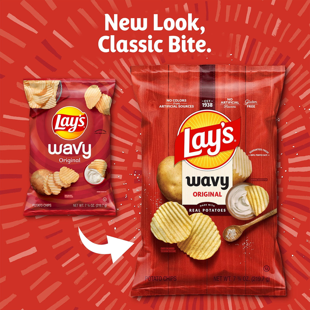 미국직구 레이즈 Wavy Potato Chips, Original Flavor, 7.75 oz Bag