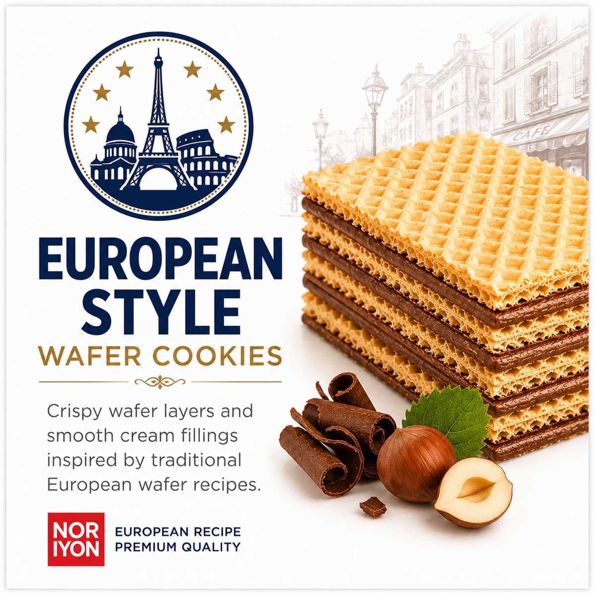 미국직구 NORIYON Citirgi Hazelnut 견과 400g / NORIYON Citirgi Hazelnut Wafer 400g - European Sty 5