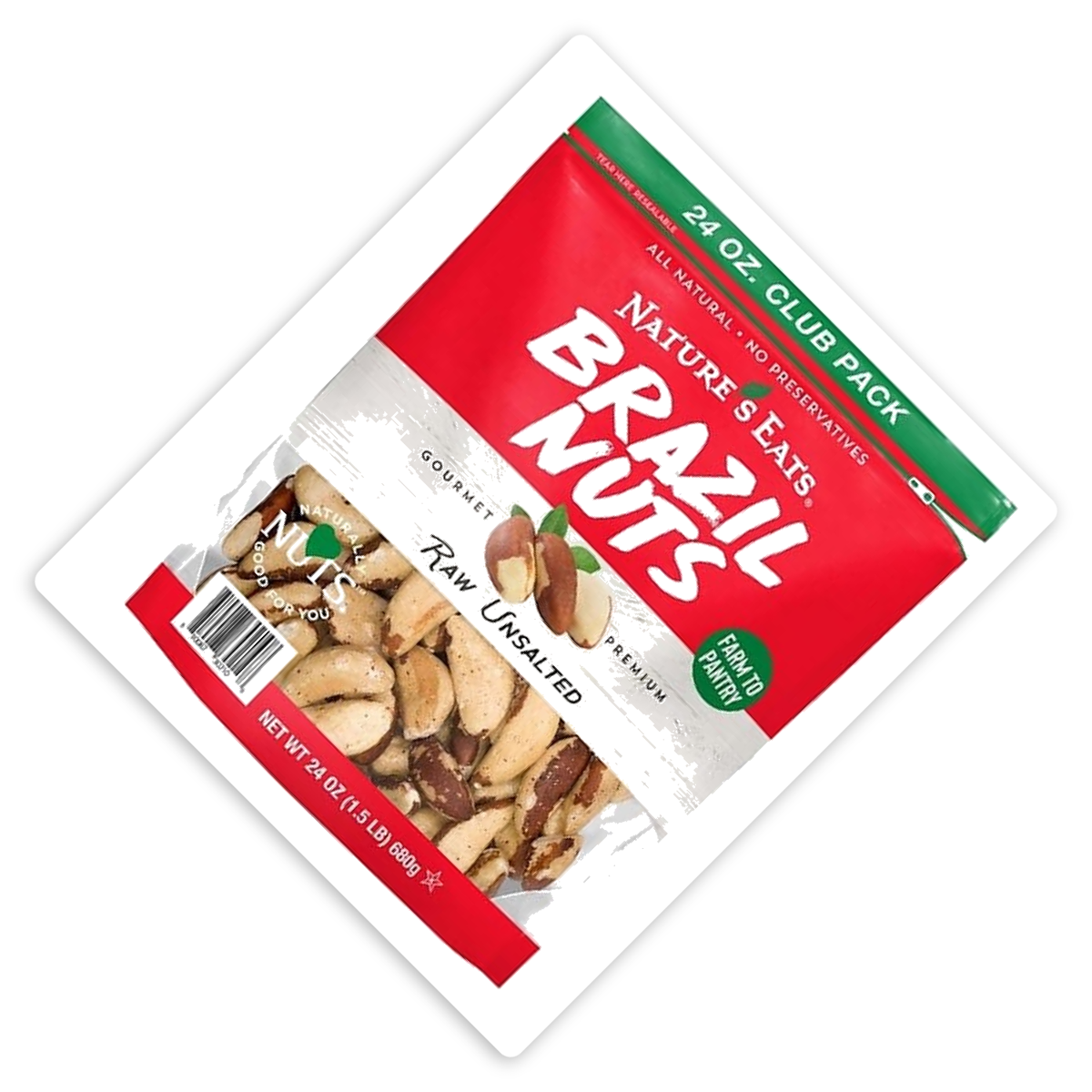 미국직구 2 Pack Nature's 견과 680g 2팩 / 2 Pack | Nature's Eats Brazil Nuts, 1 Bag, 680g, with By 4