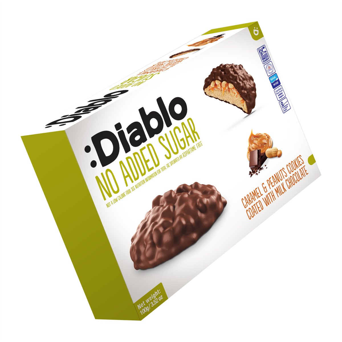 미국직구 Diablo Sugar Free 견과 100g / Diablo Sugar Free Caramel Peanut Biscuit Cookies No Sugar Added, 10 1