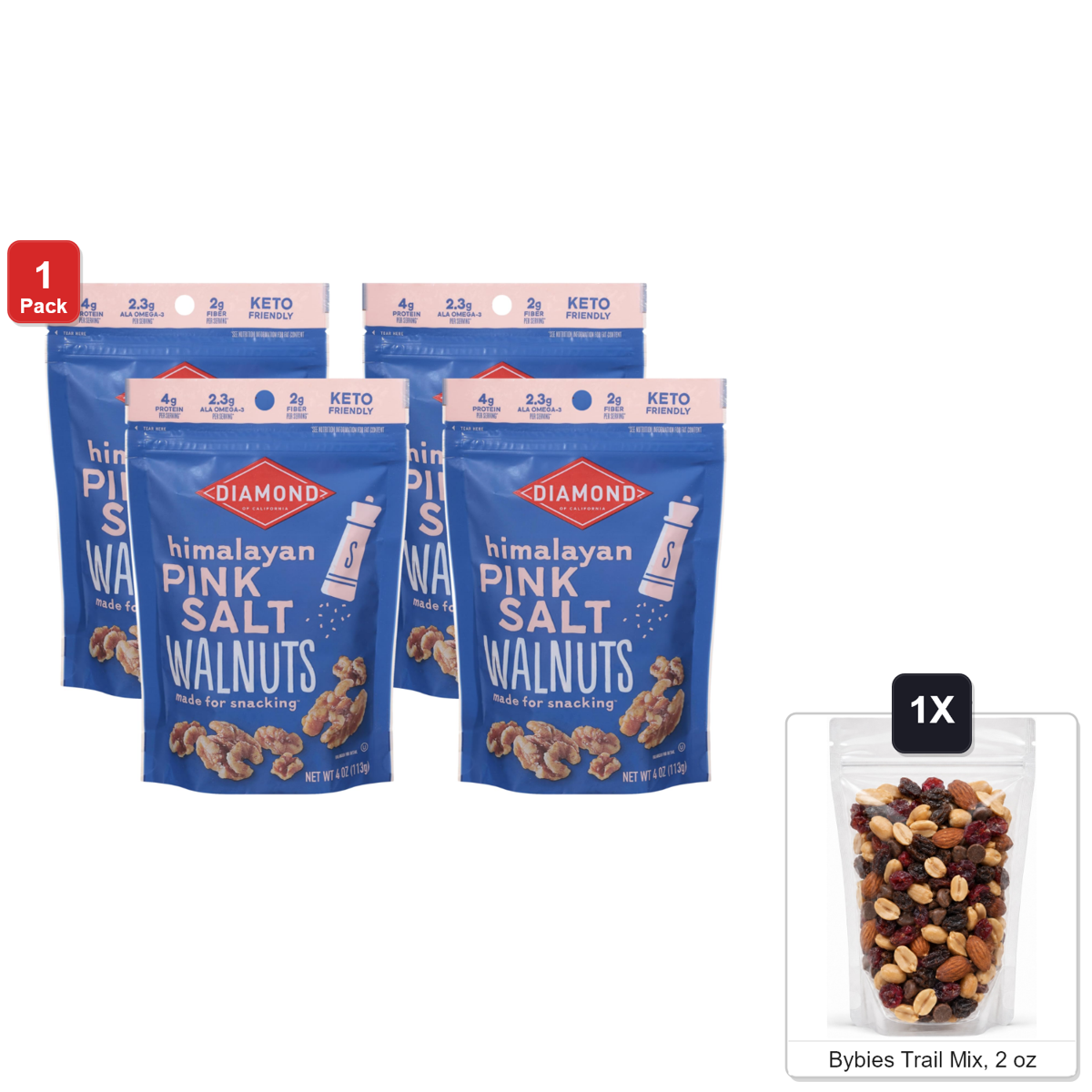 미국직구 Diamond of California 견과 113g / Diamond of California Himalayan Pink Salt Walnuts, 4 Bags x 113 1