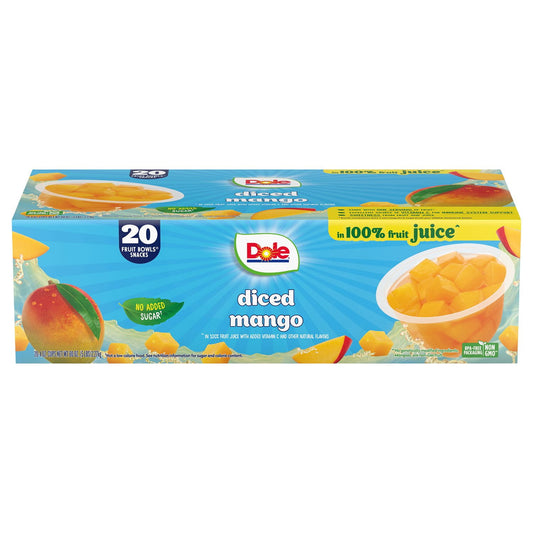 미국직구 Dole Fruit Bowls 113g / Dole Fruit Bowls Diced Mango in 100% Juice, 113g, 20 pk. 1