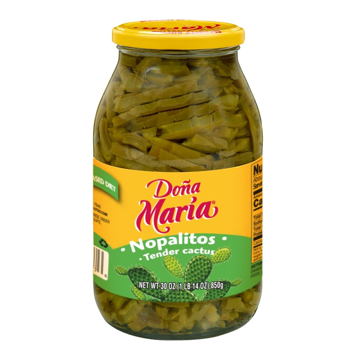미국직구 DONA MARIA Nopalitos 850g 2팩 / DONA MARIA Nopalitos, Tender Cactus, Shelf-Stable, Sliced, 850g  1