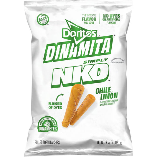 미국직구 Doritos Dinamita Simply 92g 2팩 / Doritos Dinamita Simply NKD Rolled Chile Limon Tortilla Chips  1