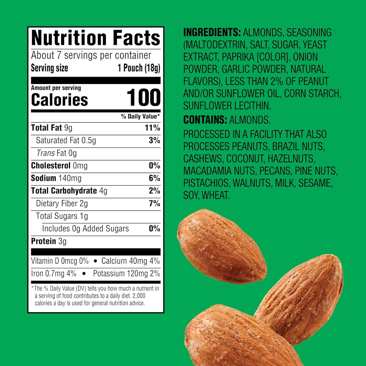 미국직구 Emerald Dry Roasted 견과 57g / Emerald Dry Roasted Almonds, 1 Box with 7 Counts, with B 2