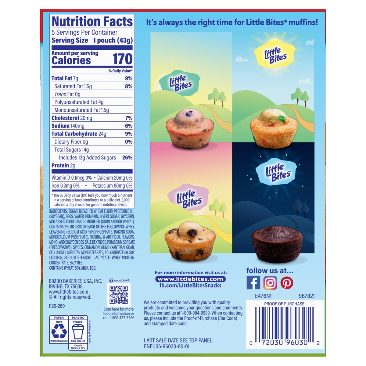 미국직구 Little Bites Pumpkin 213g / Little Bites Pumpkin Muffins, 5 count, Real Pumpkin Mini  5