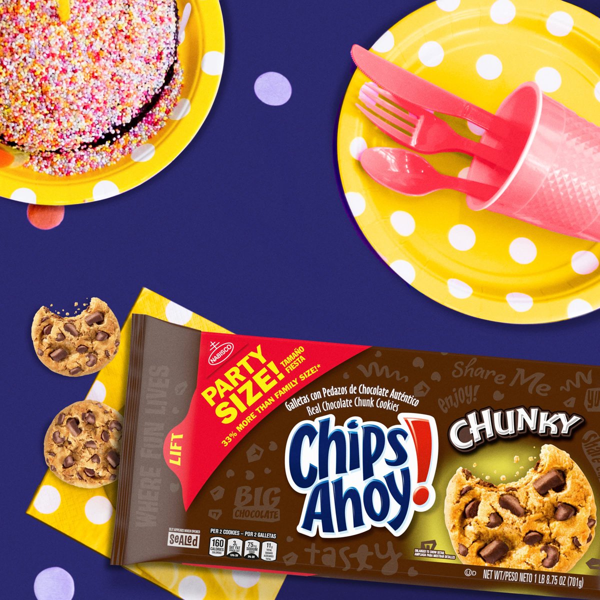 미국직구 3x Chips Ahoy 초콜릿 702g 3팩 / 3x | Chips Ahoy! Chunky Chocolate Chunk Cookies, Party Si 4
