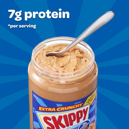 미국직구 스키피 SUPER CHUNK Peanut Butter, 7 g Protein Per Serving, Shelf-Stable, 16.3 oz Plastic Jar