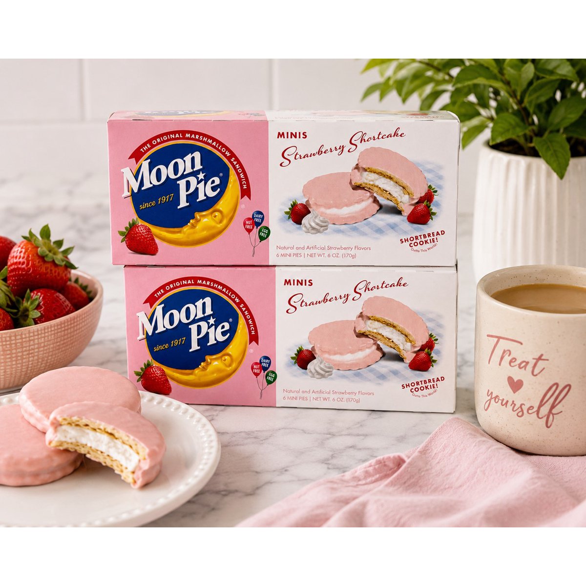 미국직구 MoonPie Minis Strawberry 과자 170g 2팩 / MoonPie Minis Strawberry Shortcake Marshmallow  4