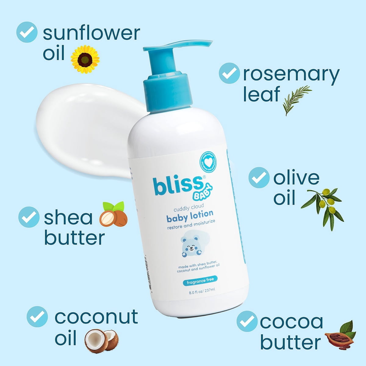 미국직구 Bliss Baby Bath 샴푸 237ml / Bliss Baby Bath Bundle, 2-in-1 Shampoo + Body Wash & Lotio 3