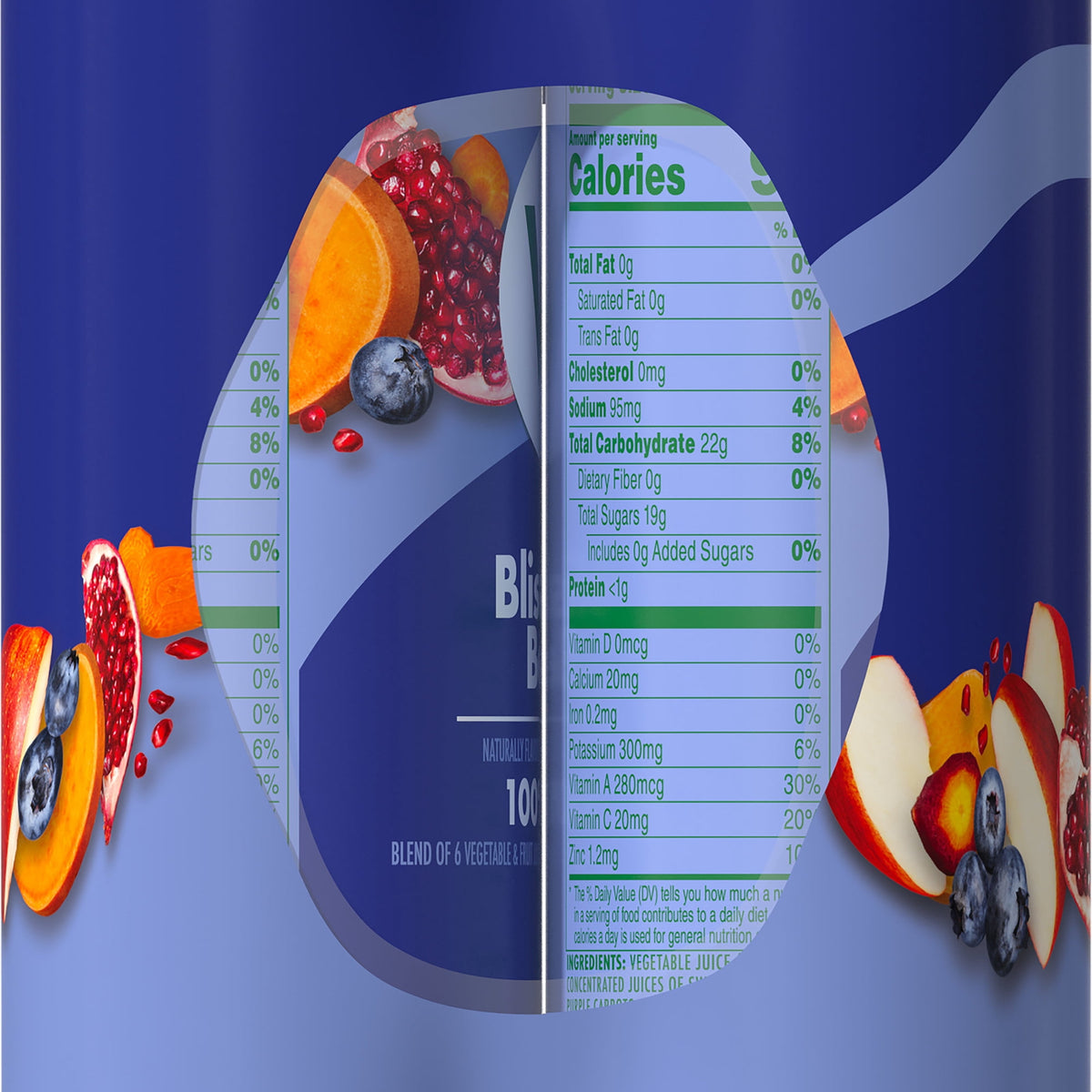 미국직구 V8 Blissfully Berry 100% Fruit and Vegetable Juice, 8 fl oz Can, 6 Count