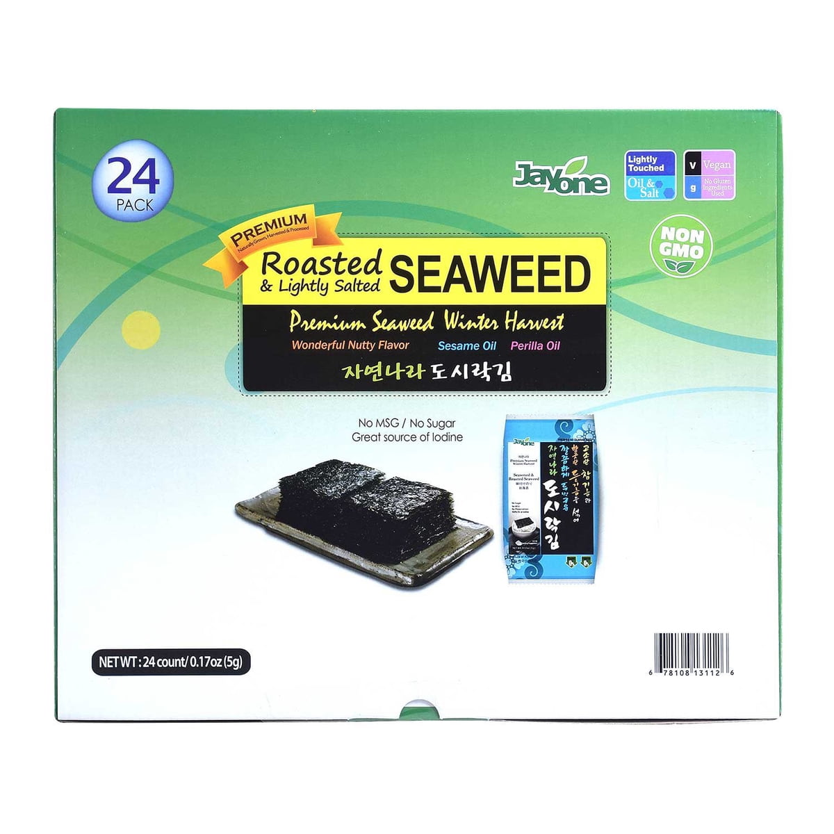 미국직구 Jayone Roasted & 5g / Jayone Roasted & Lightly Salted Seaweed, 5g, 24 pk. 4