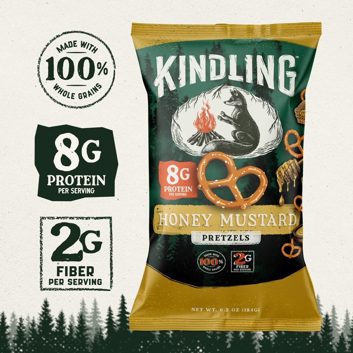 미국직구 Kindling Honey Mustard 184g / Kindling Honey Mustard Protein Pretzels, 100% Whole Gra 3