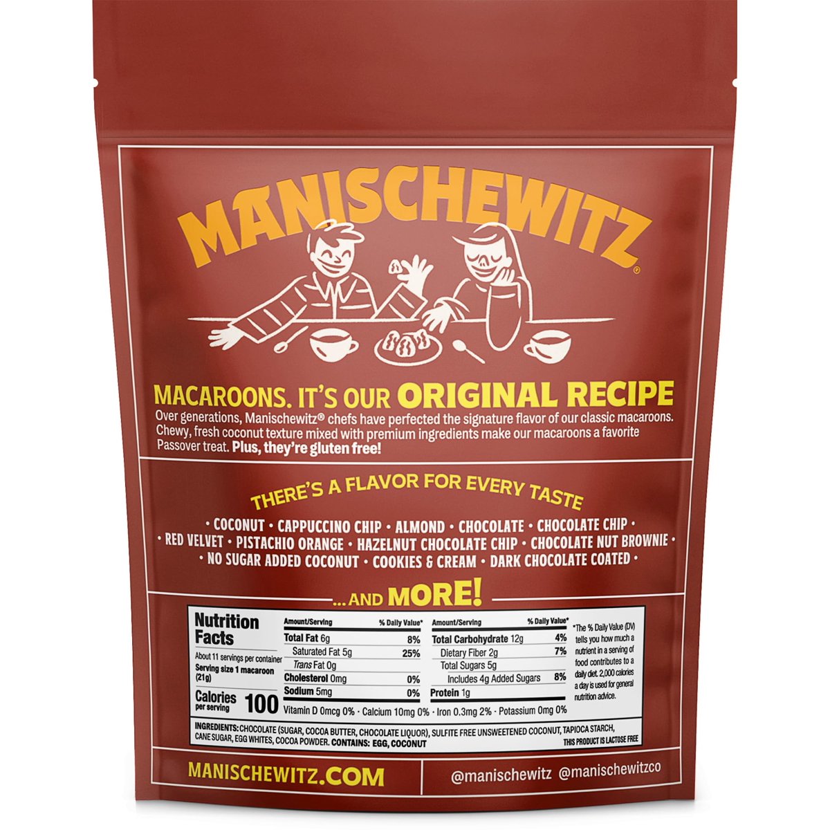미국직구 3x Manishewitz 초콜릿 227g 2팩 / 3x | Manishewitz, Double Chocolate Coated Coconut Macaro 3