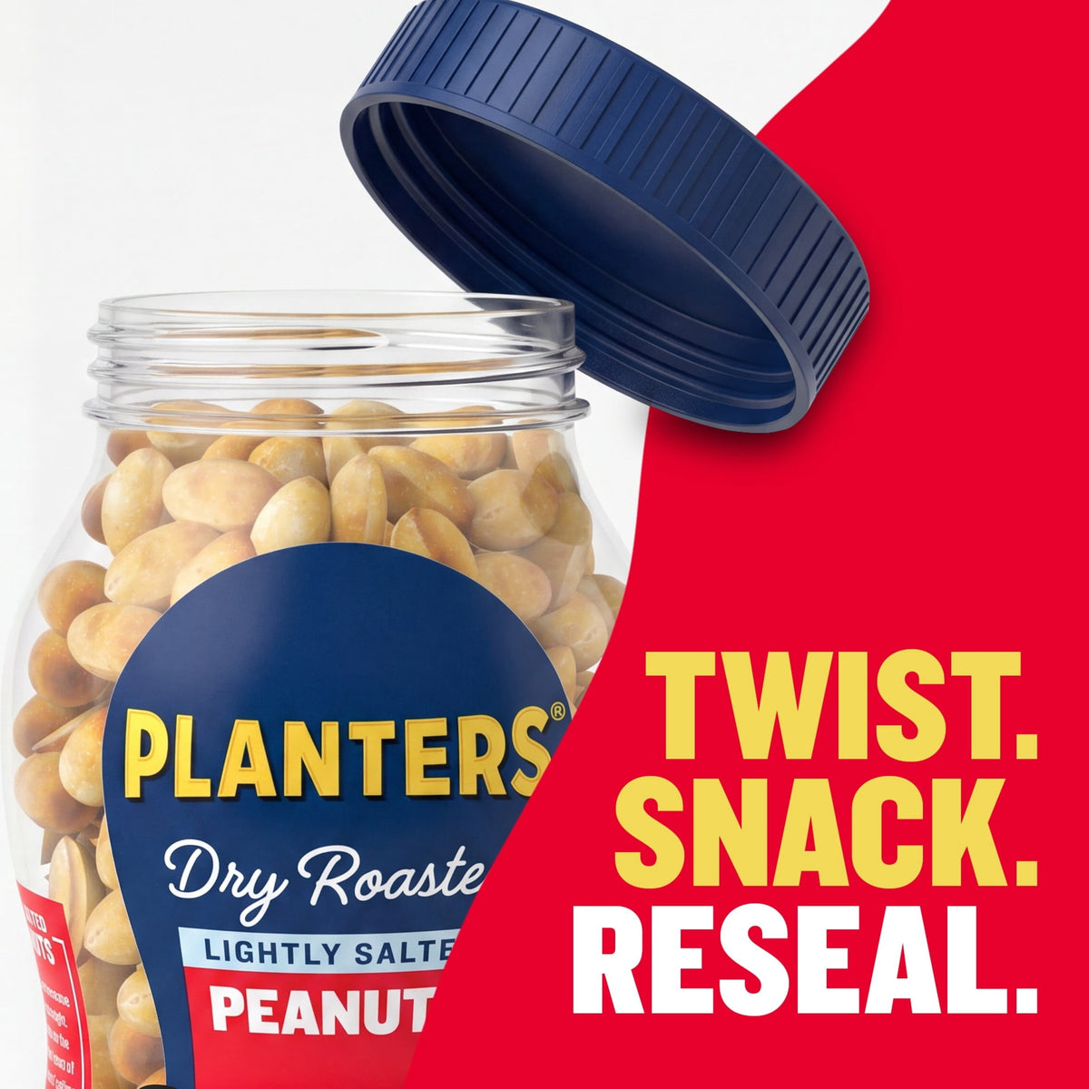 미국직구 플랜터스 Lightly Salted Dry Roasted Peanuts, 7g Protein (8% DV) per serving, Plant Based Protein Snacks for Adults, 16 oz Resealable Jar