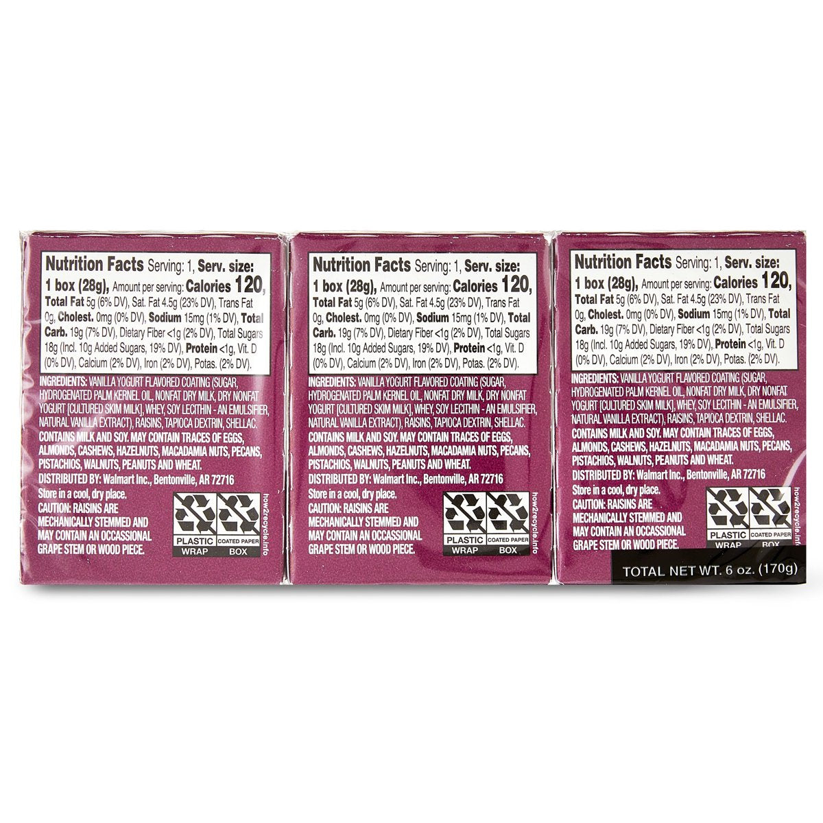 미국직구 Great Value Vanilla 28g / Great Value Vanilla Yogurt Covered Raisins,28g, 6 Count x2  5
