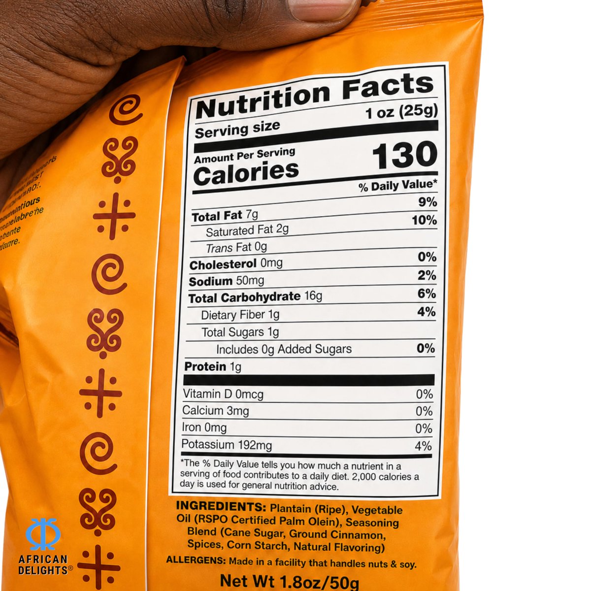 미국직구 African Delights Sweet 50g 3팩 / African Delights Sweet Cinnamon Plantain Chips, Pack  2