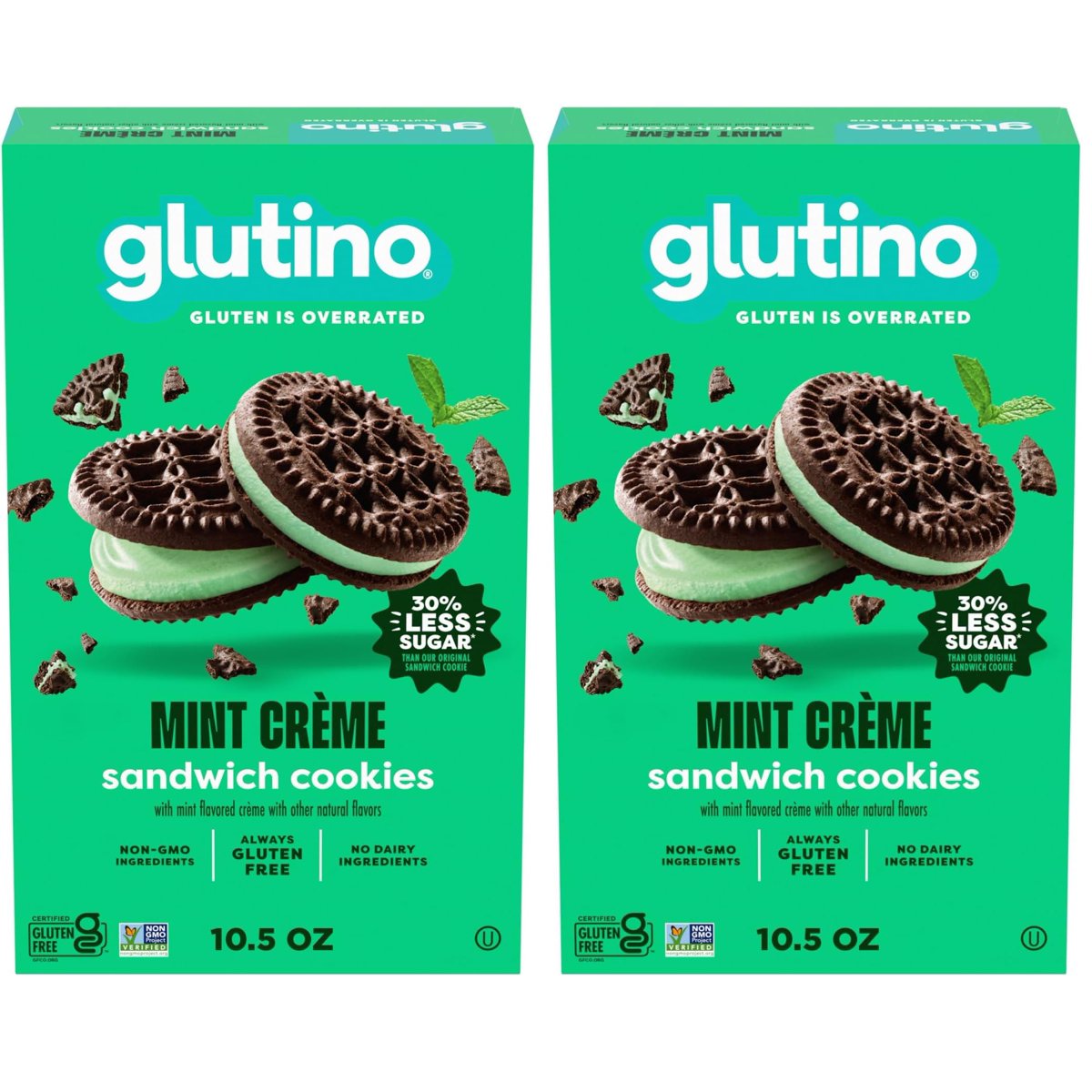 미국직구 3x Glutino Gluten 과자 298g 2팩 / 3x | Glutino Gluten Free Mint Flavored Sandwich Cookie 2