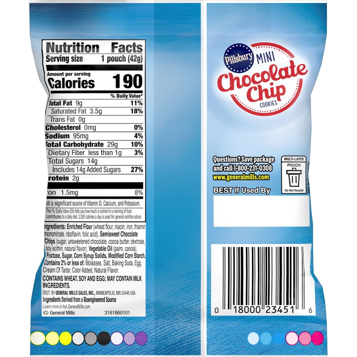 미국직구 Pillsbury Soft Baked 초콜릿 43g / Pillsbury Soft Baked Mini Chocolate Chip Cookies, 43g, 5