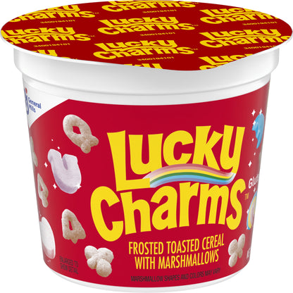미국직구 럭키참스 with Marshmallows Breakfast Cereal Cup, Gluten Free, Single Serve, 1.7 oz