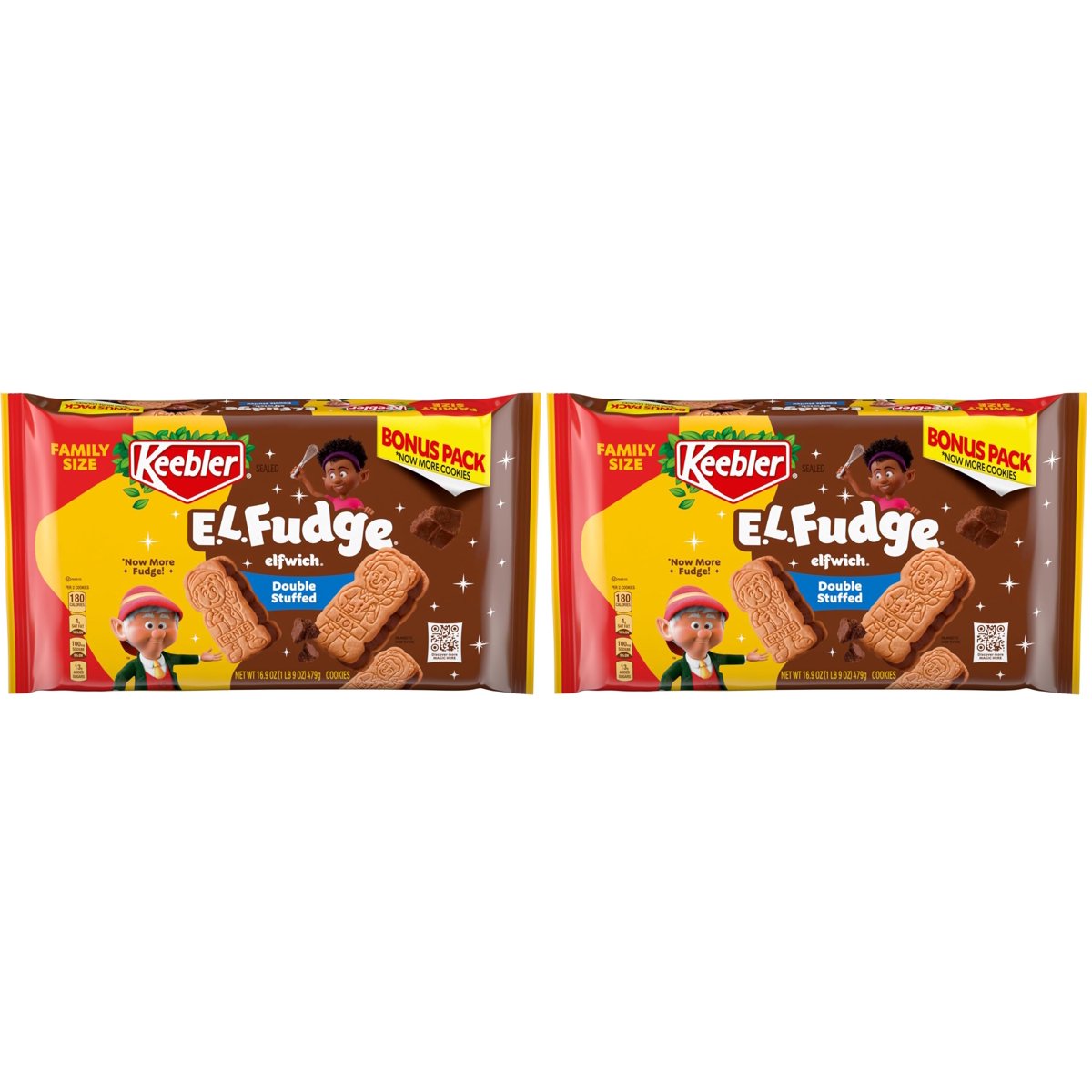 미국직구 3x Keebler E.L 과자 479g 2팩 / 3x | Keebler E.L. Fudge Double Stuffed Elfwich Cookies Fa 2