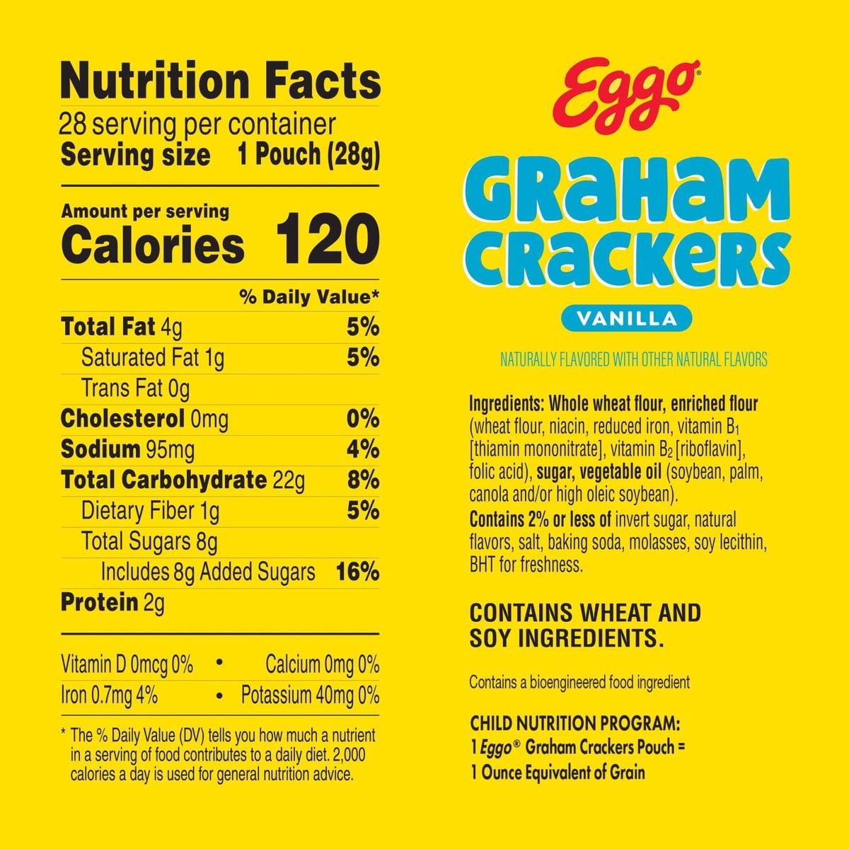 미국직구 Eggo Graham Crackers 과자 28g / Eggo Graham Crackers Vanilla Graham Snacks, 28g, 28 pk. 2