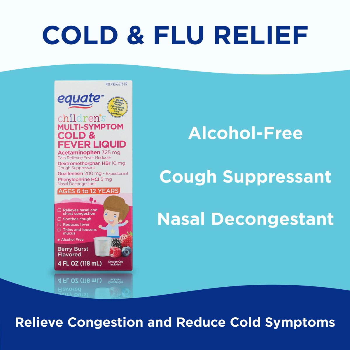 미국직구 Equate Children's Multi-Symptom 118ml / Equate Children's Multi-Symptom Cold & Fever  4
