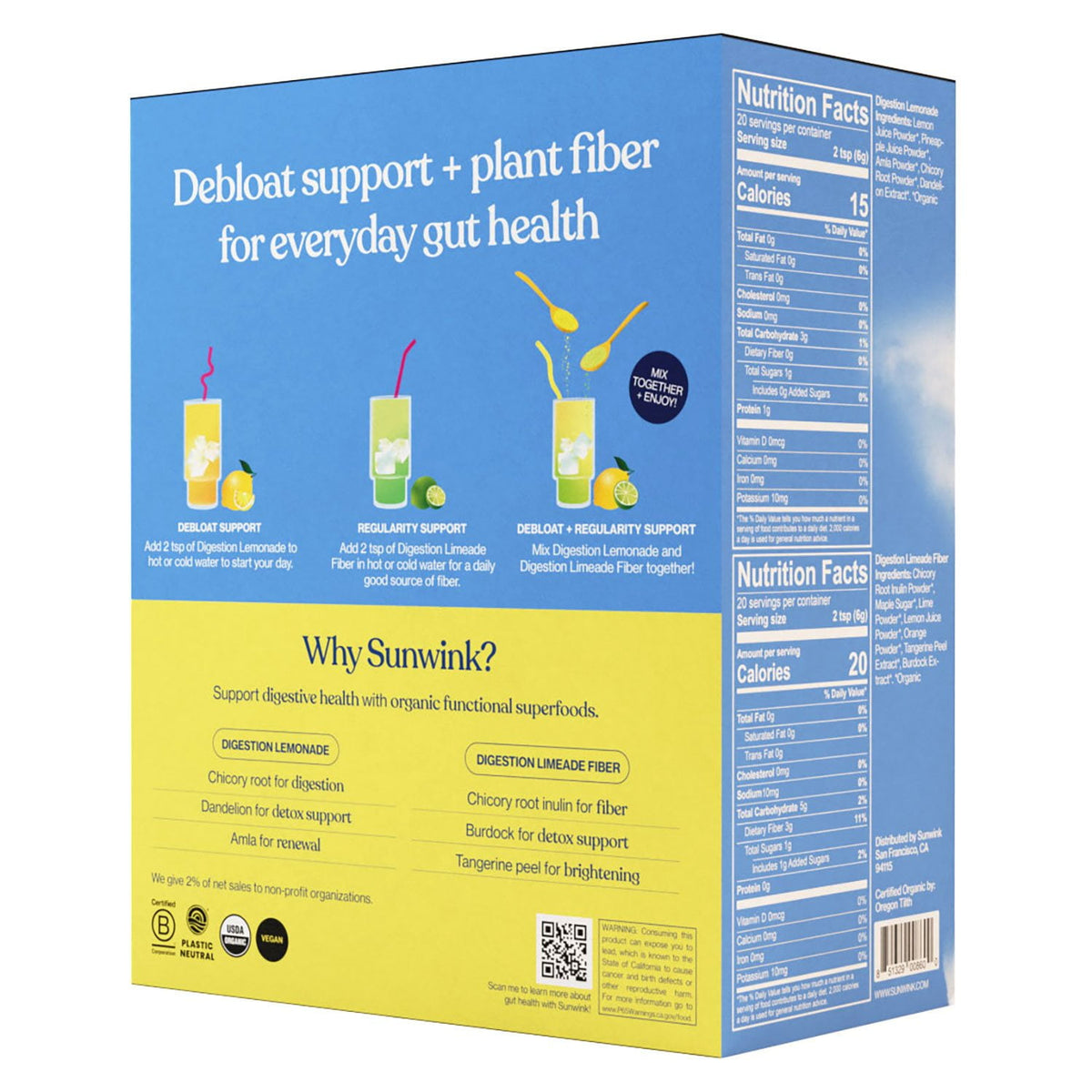 미국직구 Sunwink Daily Debloat 119g / Sunwink Daily Debloat + Fiber Superfood Powder Duo 119g, 4