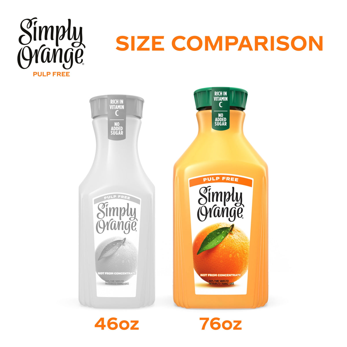 미국직구 심플리 Orange Pulp-Free Orange Juice Bottle, 76 fl oz