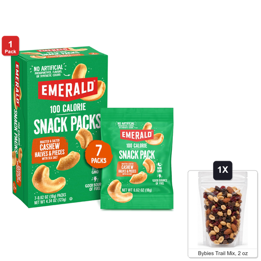 미국직구 Emerald Roasted and 견과 57g / Emerald Roasted and Salted Cashews, 1 Box with 7 Counts, with Bybi 1