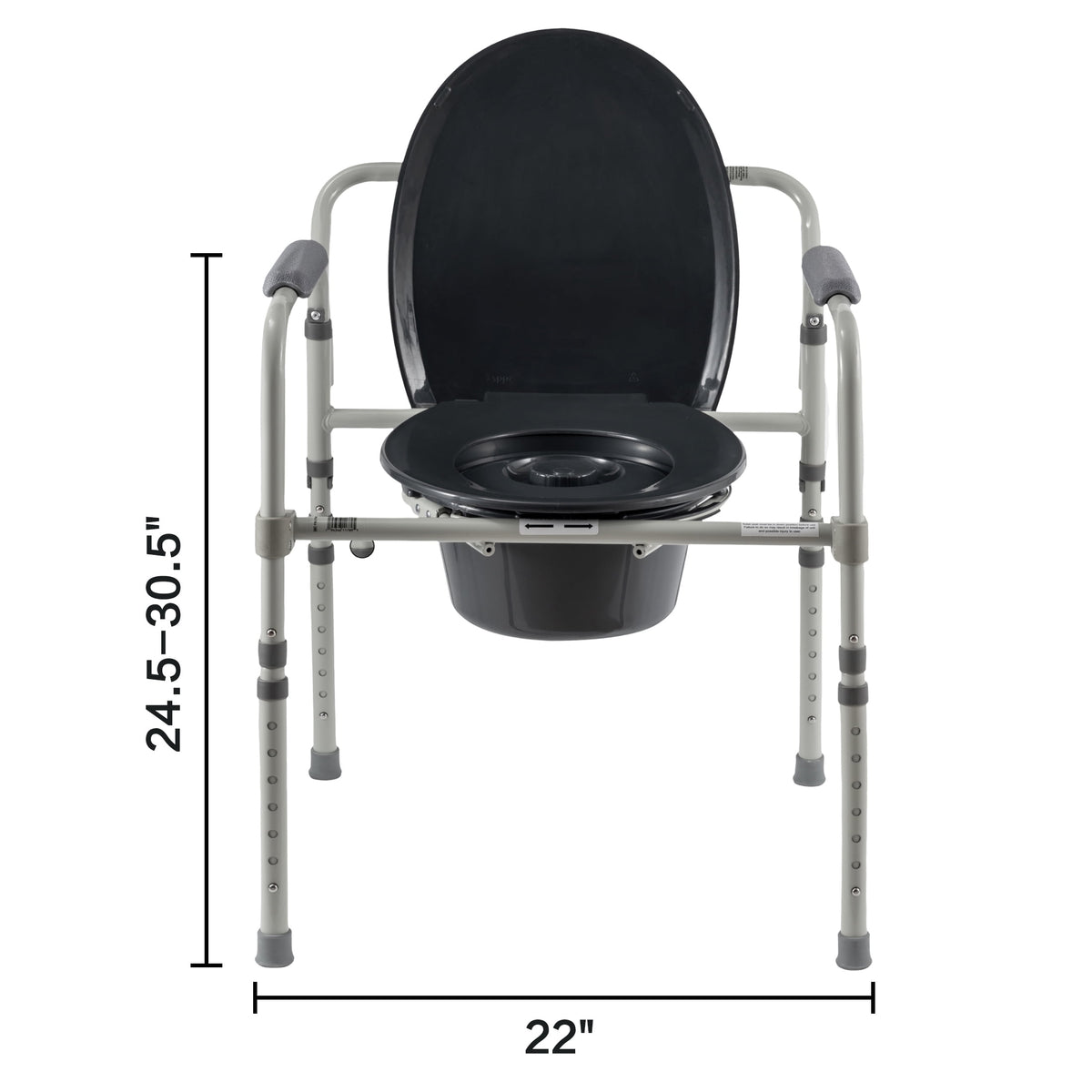 미국직구 Equate Steel Foldable / Equate Steel Foldable 3-in-1 Bedside Commode Toilet, Gray – 400 lb Wei 1