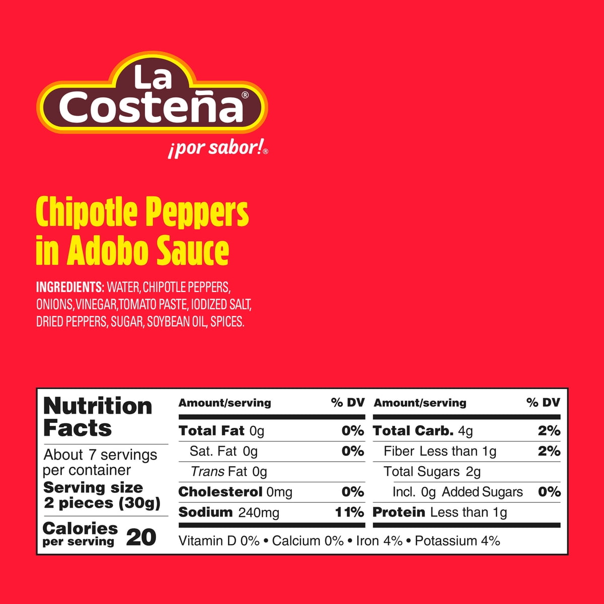 미국직구 La Coste a 198g 2팩 / La Costeña Chipotle Peppers in Adobo Sauce, 198g, 2 Pack Bundle 2