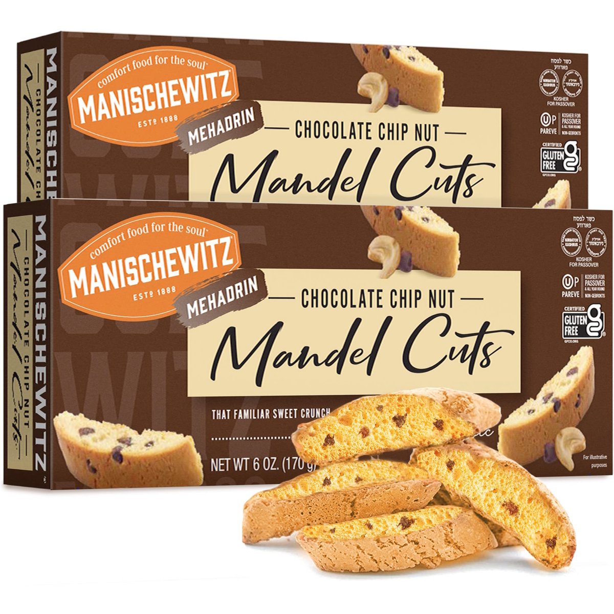 미국직구 3x Manischewitz 초콜릿 170g 2팩 / 3x | Manischewitz Chocolate Chip Nut Mandel Cuts 170g ( 2